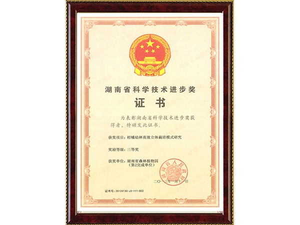 柑橘幼林高效立体栽培模式研究(省科技进步三等奖~完成单位第2)---2013.1.11